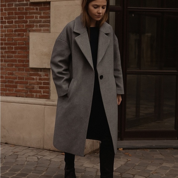 Zara Gray Oversized Kaban Jacket Size XS - Picture 1 of 4